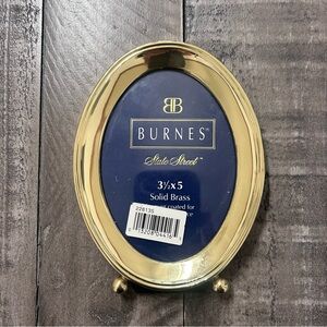 Burnes State Street Solid Brass Picture Frame 3.5” x 5” Oval Shape NEW